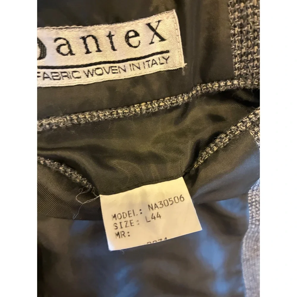 Alfani Pantex Italian Fabric Silk Wool Blazer Grey Black Sport‎ Coat NA30506 44L